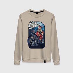 Свитшот хлопковый женский Santa Biker, цвет: миндальный