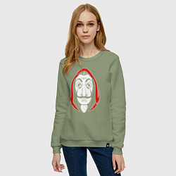 Свитшот хлопковый женский Money heist, цвет: авокадо — фото 2