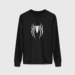 Свитшот хлопковый женский Spider man logo, цвет: черный
