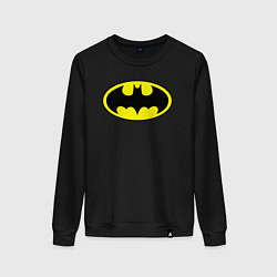 Свитшот хлопковый женский Batman logo, цвет: черный