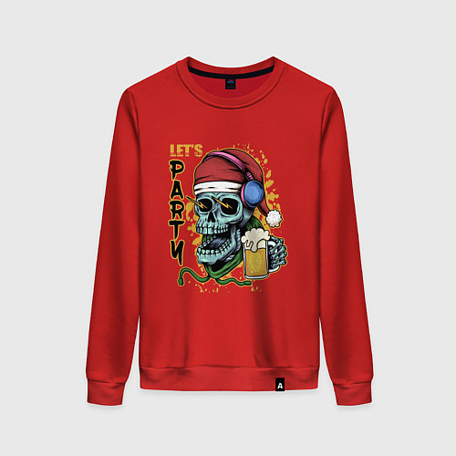 Женский свитшот Skull Santa / Красный – фото 1