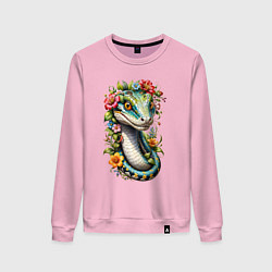 Свитшот хлопковый женский Символ 2025 года, цвет: светло-розовый