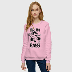 Свитшот хлопковый женский Drum n Bass: More Bass, цвет: светло-розовый — фото 2