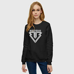Свитшот хлопковый женский Big bang logo, цвет: черный — фото 2