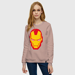 Свитшот хлопковый женский Iron man logo, цвет: пыльно-розовый — фото 2