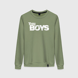 Свитшот хлопковый женский The boys logo, цвет: авокадо