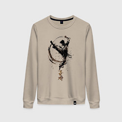 Свитшот хлопковый женский Неизвестный боец, цвет: миндальный