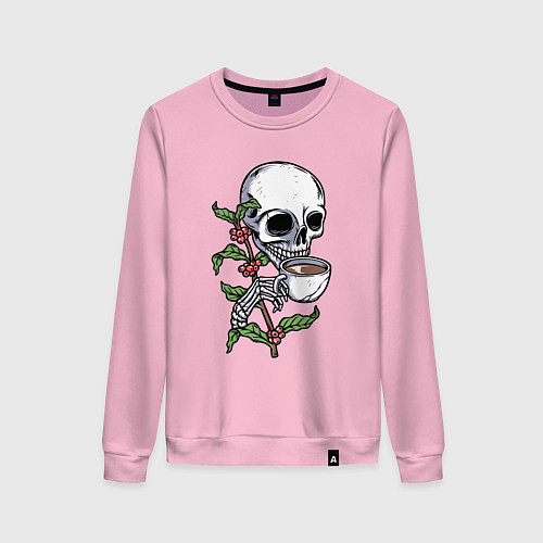 Женский свитшот Кофейный череп / Светло-розовый – фото 1