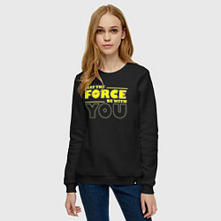 Свитшот хлопковый женский May the force be with you Star wars, цвет: черный — фото 2