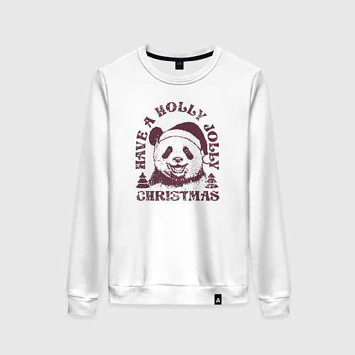 Женский свитшот Панда Дед Мороз / Белый – фото 1
