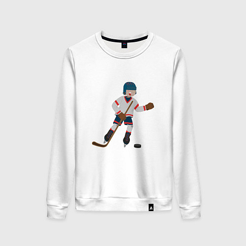 Женский свитшот Эмоциональный хоккеист / Белый – фото 1
