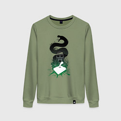 Свитшот хлопковый женский Дневник Тома Реддла - Гарри Поттер, цвет: авокадо