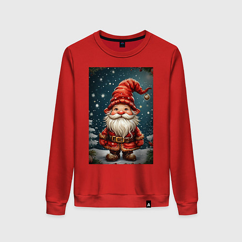 Женский свитшот Новогодний гном / Красный – фото 1