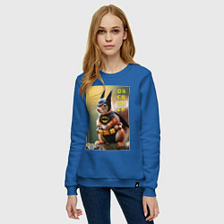 Свитшот хлопковый женский Bat squirrel - oreshnik meme, цвет: синий — фото 2