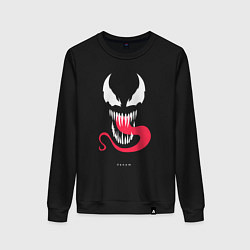 Женский свитшот Веном с языком и надписью