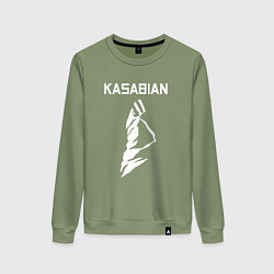 Свитшот хлопковый женский Kasabian - logo, цвет: авокадо