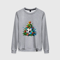 Женский свитшот Новогодняя футбольная елка