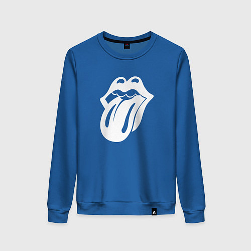 Женский свитшот Rolling Stones - white logo / Синий – фото 1