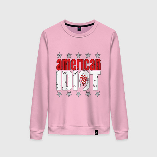 Женский свитшот Green Day - american idiot / Светло-розовый – фото 1