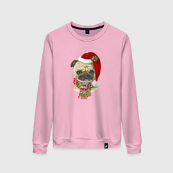 Женский свитшот Мопс Новый год