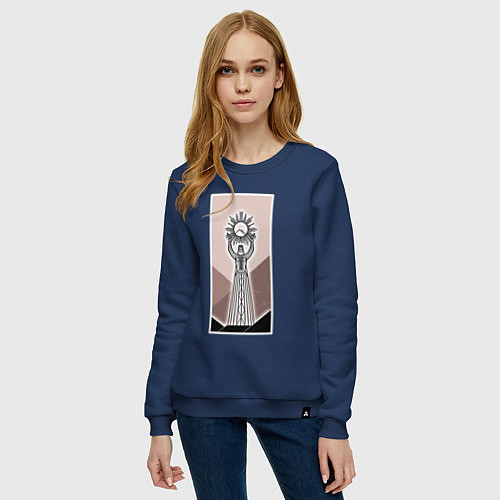 Женский свитшот Фатима держит солнце / Тёмно-синий – фото 3