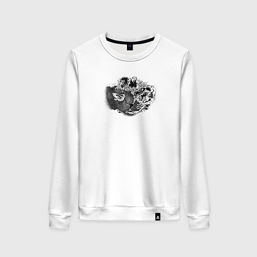 Женский свитшот Кот t-1000 / Белый – фото 1