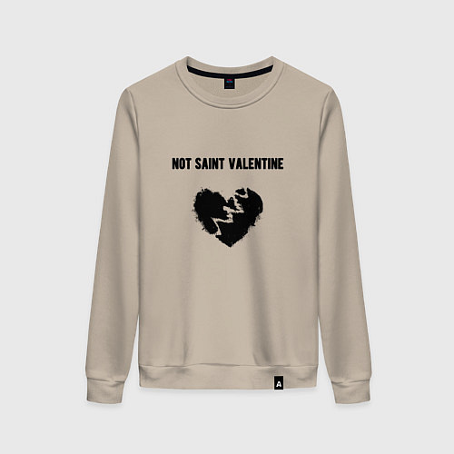 Женский свитшот Not saint valentine / Миндальный – фото 1