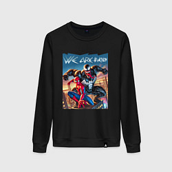 Свитшот хлопковый женский We are Venom - motto, цвет: черный