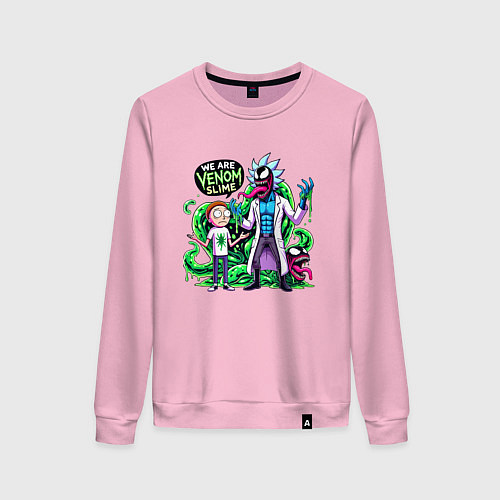 Женский свитшот We are Venom slime - Rick and Morty / Светло-розовый – фото 1