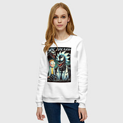 Свитшот хлопковый женский Morty and Rick - meme we are Venom, цвет: белый — фото 2
