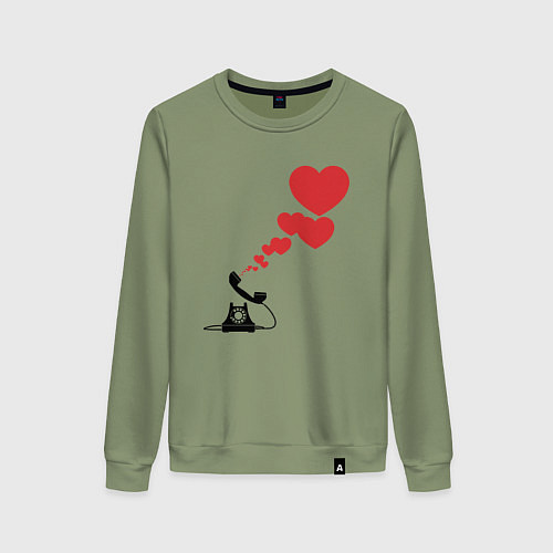 Женский свитшот Телефон с сердечками / Авокадо – фото 1