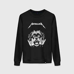 Свитшот хлопковый женский Metallica rock dog, цвет: черный