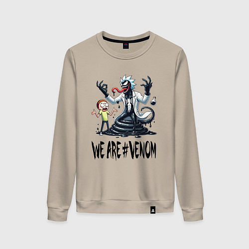 Женский свитшот We are Venom - Rick-symbiote and Morty / Миндальный – фото 1