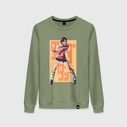 Свитшот хлопковый женский Momo Ayase, цвет: авокадо