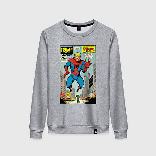 Женский свитшот Spider-Trump - ai art fantasy / Меланж – фото 1