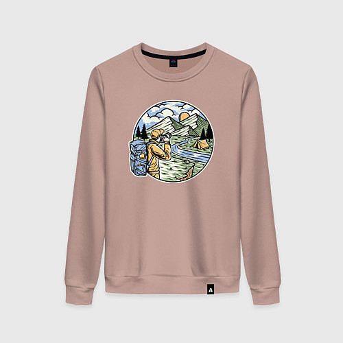 Женский свитшот Фото пейзаж / Пыльно-розовый – фото 1