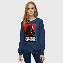 Свитшот хлопковый женский Darth Vader, цвет: тёмно-синий — фото 2
