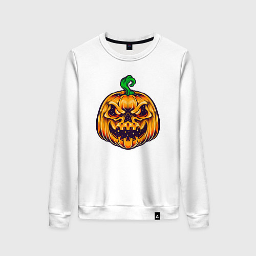 Женский свитшот Halloween pumpkin / Белый – фото 1