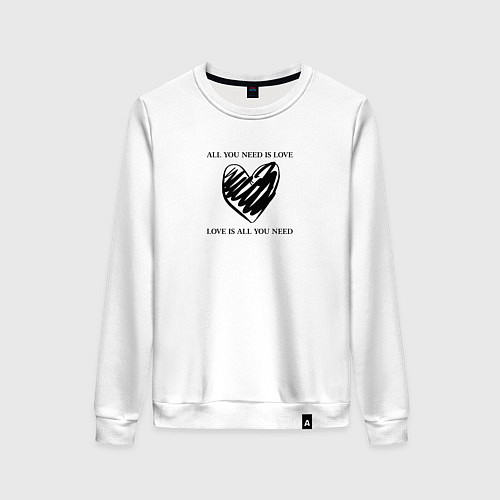 Женский свитшот Любовь это все / Белый – фото 1