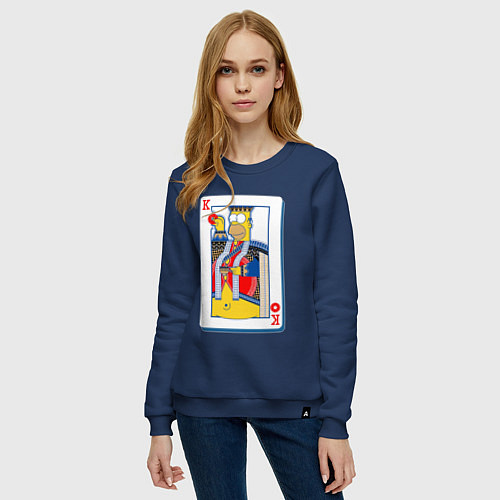 Женский свитшот Король Гомер / Тёмно-синий – фото 3