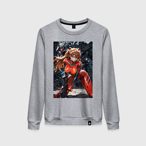 Женский свитшот Аска Лэнгли Евангелион / Меланж – фото 1