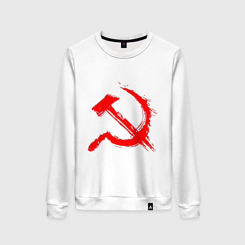 Женский свитшот Sickle and hammer red paint / Белый – фото 1