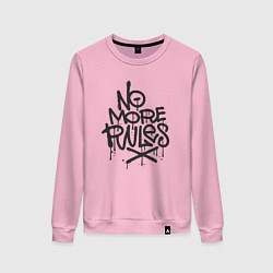 Свитшот хлопковый женский Никаких больше правил, цвет: светло-розовый