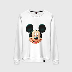 Свитшот хлопковый женский Mickey mouse head, цвет: белый