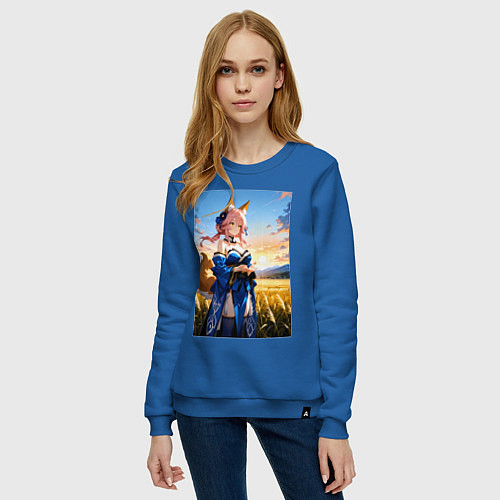 Женский свитшот Tamamo no Mae Fate Grand Order / Синий – фото 3