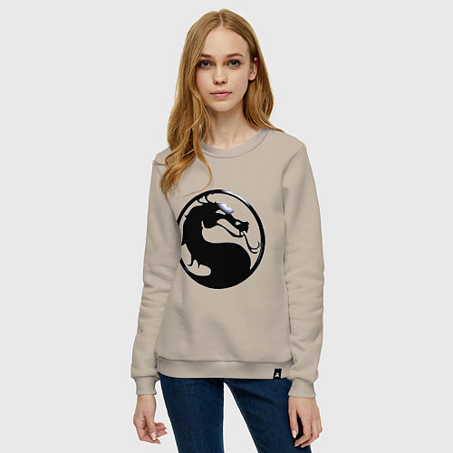 Женский свитшот Смертельная битва - логотип / Миндальный – фото 3