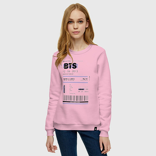 Женский свитшот Bts ticket / Светло-розовый – фото 3