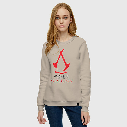 Женский свитшот Assassins Creed Shadows - badge / Миндальный – фото 3