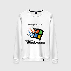 Свитшот хлопковый женский Предназначен для windows 98, цвет: белый