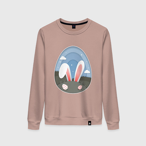 Женский свитшот Яйцо с ушами / Пыльно-розовый – фото 1